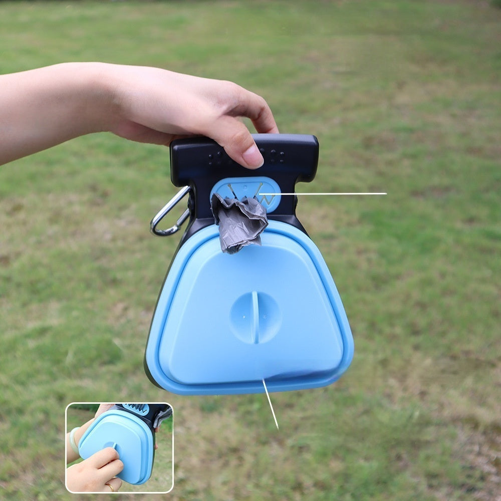 Foldable portable dog poop scooper with bag roll