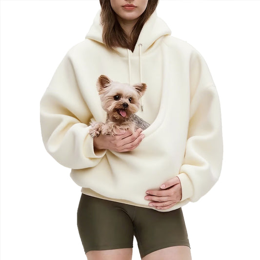 Pet Carrier Hoodie – Big Front Pouch Sweatshirt for Cats & Small Dogs